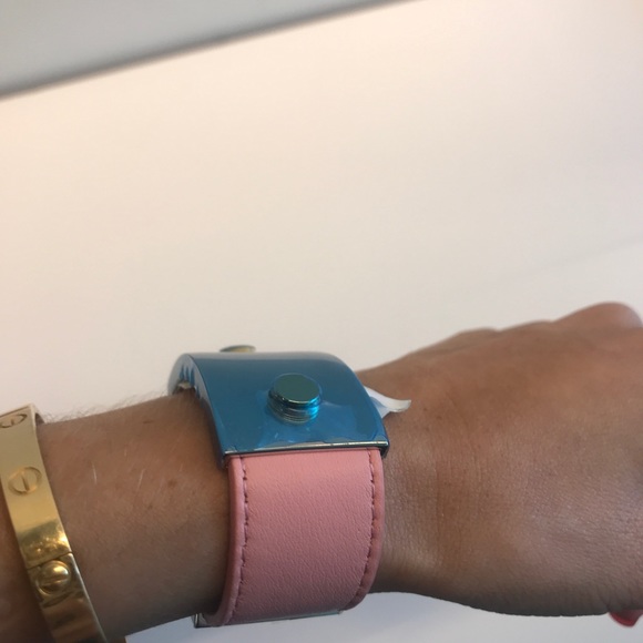 NWT | Balenciaga Metal & Leather Cuff Bracelet - Picture 7 of 8